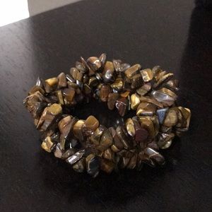 Brown statement stretch bracelet- beautiful!